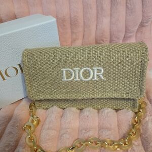 Luxury Tan Woven Shoulder Bag With Removable Acrylic Strap - GWP